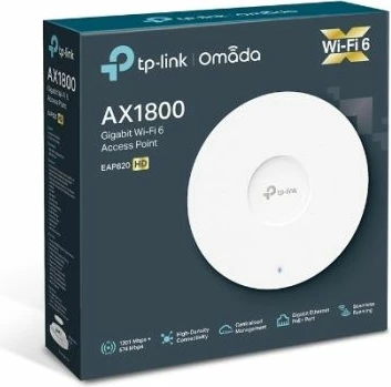 Access point WiFi 6 TP-LINK Omada EAP620 HD V3.2 AX1800 dual-band, PoE+, i bardhë