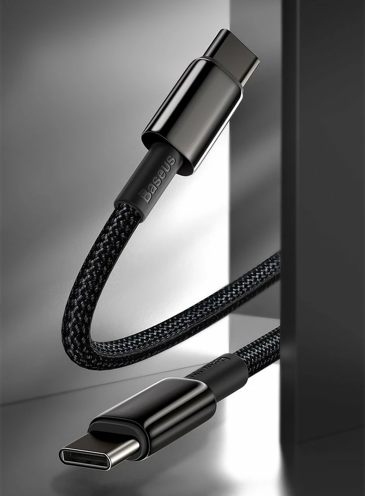 Kabllo Baseus CATWJ-A01 USB-C në USB-C, 2m, 100W, e zezë