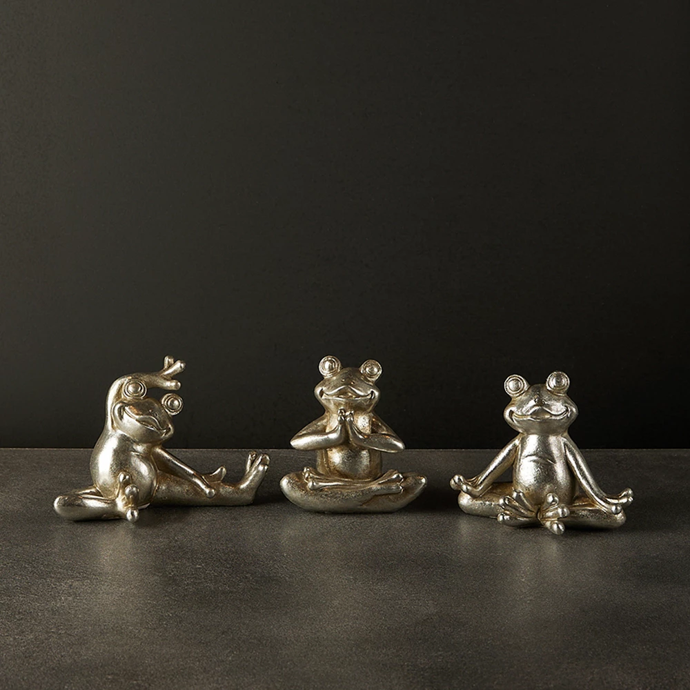 Set dekorativ bretkosash, 3 copë, polirezine, ngjyrë argjendi, 16x8x11 cm