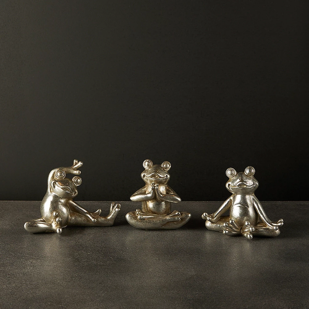 Set dekorativ bretkosash, 3 copë, polirezine, ngjyrë argjendi, 16x8x11 cm