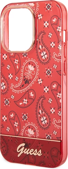 Mbështjellës Guess Bandana Paisley për iPhone 14 Pro Max 6.7", i kuq, hardcase