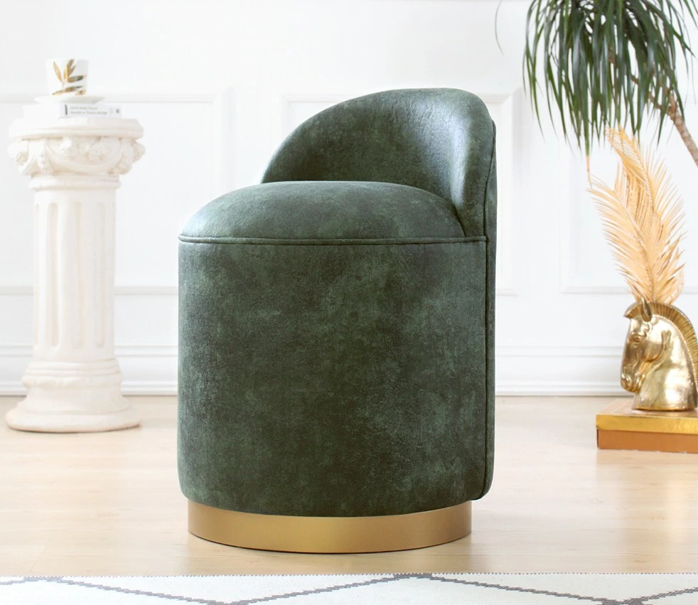 Puf Atelier del Sofa, Luton, lëkurë nubuck, ngjyrë e gjelbër