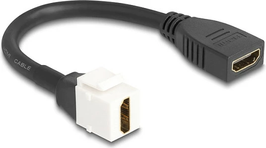 Modul Keystone kabllo HDMI DeLOCK, female në female, 0.2 m, 8K 60 Hz, zi/bardhë