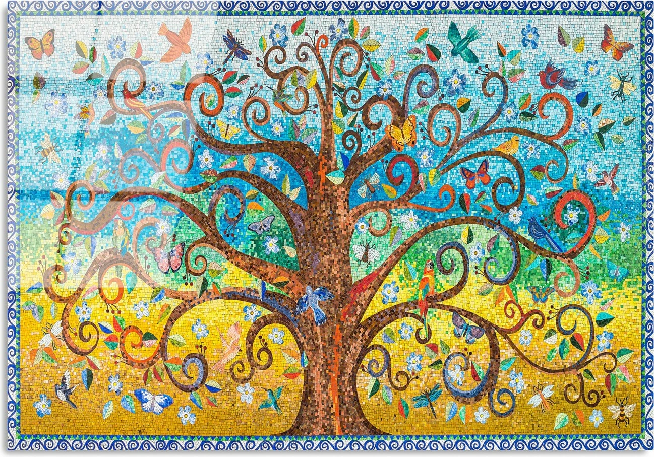 Pikturë dekorative prej xhami të temperuar, 'Pema e Jetës', shumëngjyrëshe, UV-211, 70x100cm