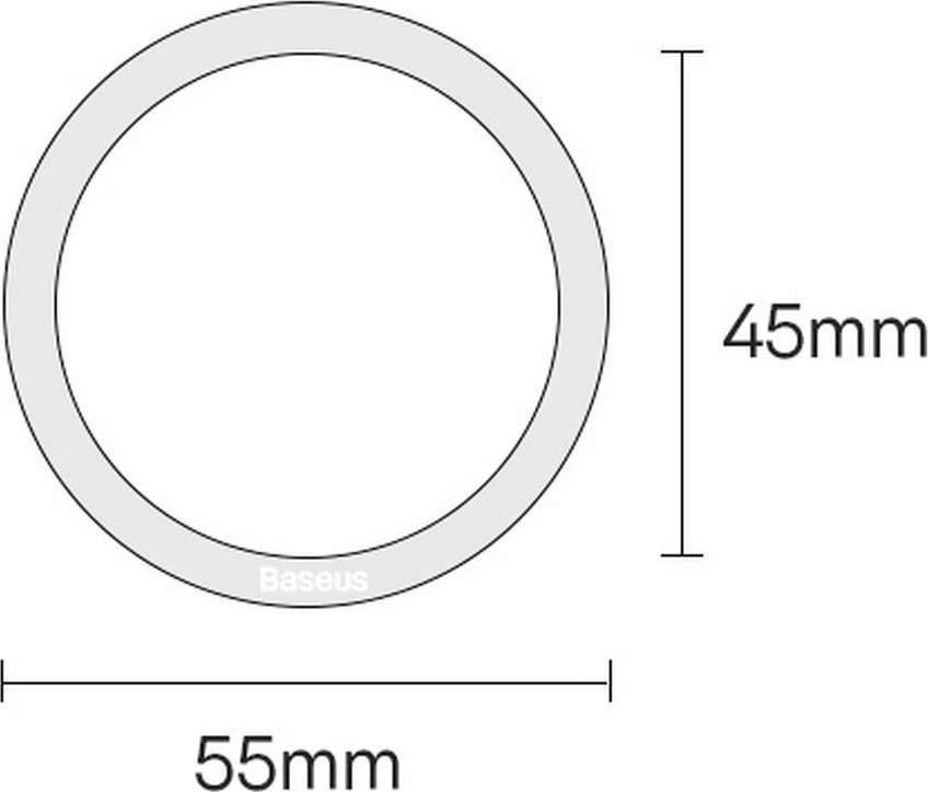 Unazë magnetike Baseus Magnetic Halo Series PCCH000012, adapter MagSafe/Qi, 0.4 mm, argjend, set 2 copë
