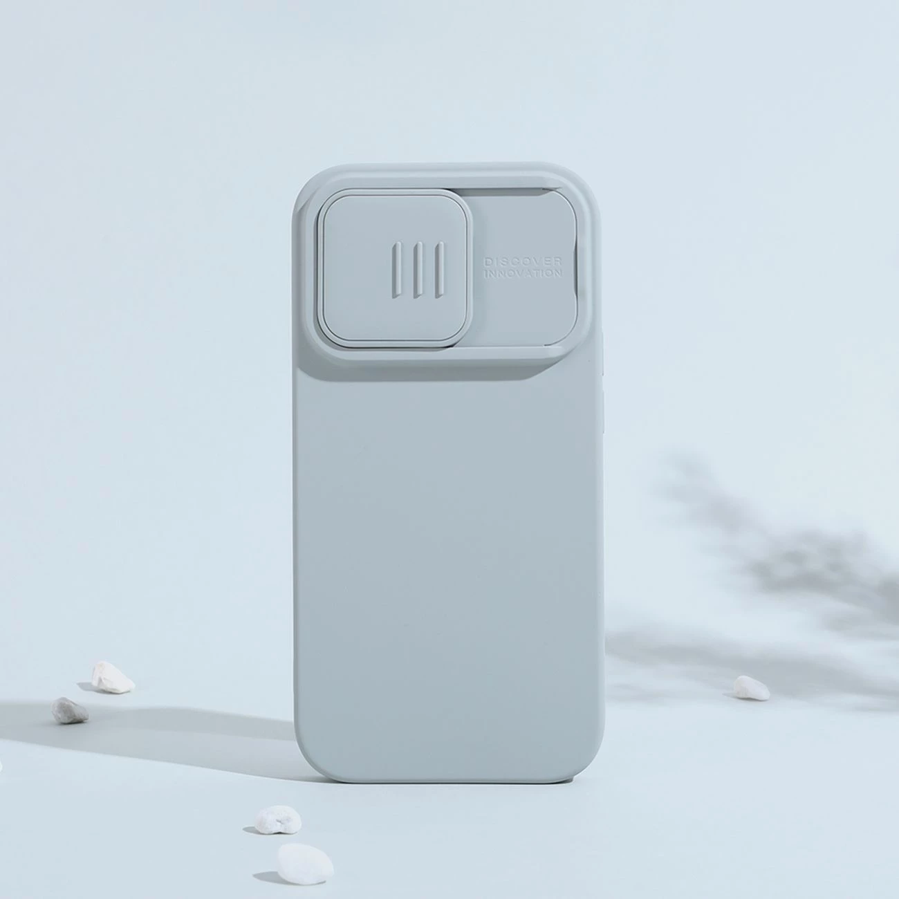 Mbështjellës Nillkin CamShield Silky Silicone për iPhone 14 Pro Max, MagSafe, kapak kamere, Kaltër