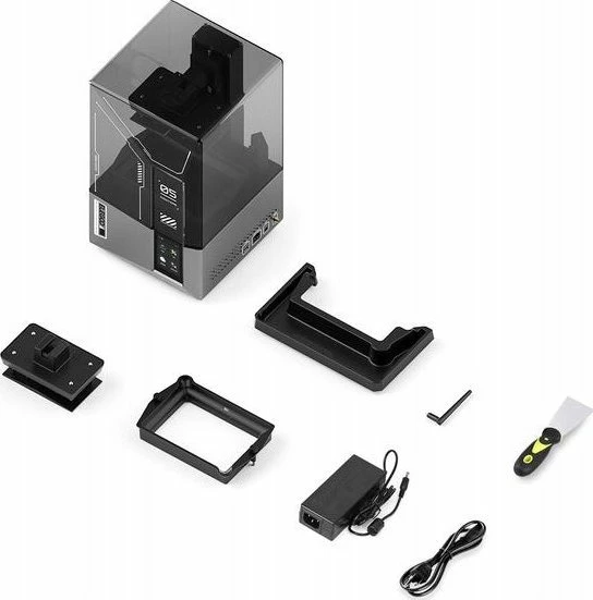 Printer 3D SLA Elegoo Mars 5 Ultra, 9K 7\" Mono LCD, Wi‑Fi/USB, volum 153×78×165 mm, e zezë/gri, set aksesorësh