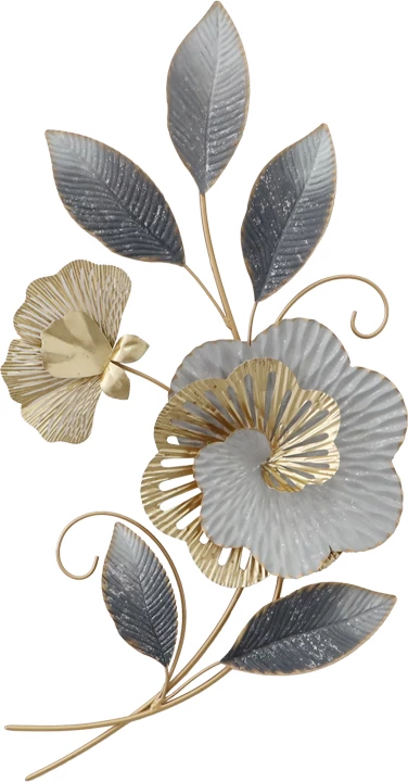 Dekor muri Lux Inart metal, ngjyrë ari-bardhë, 49.5x92x7cm