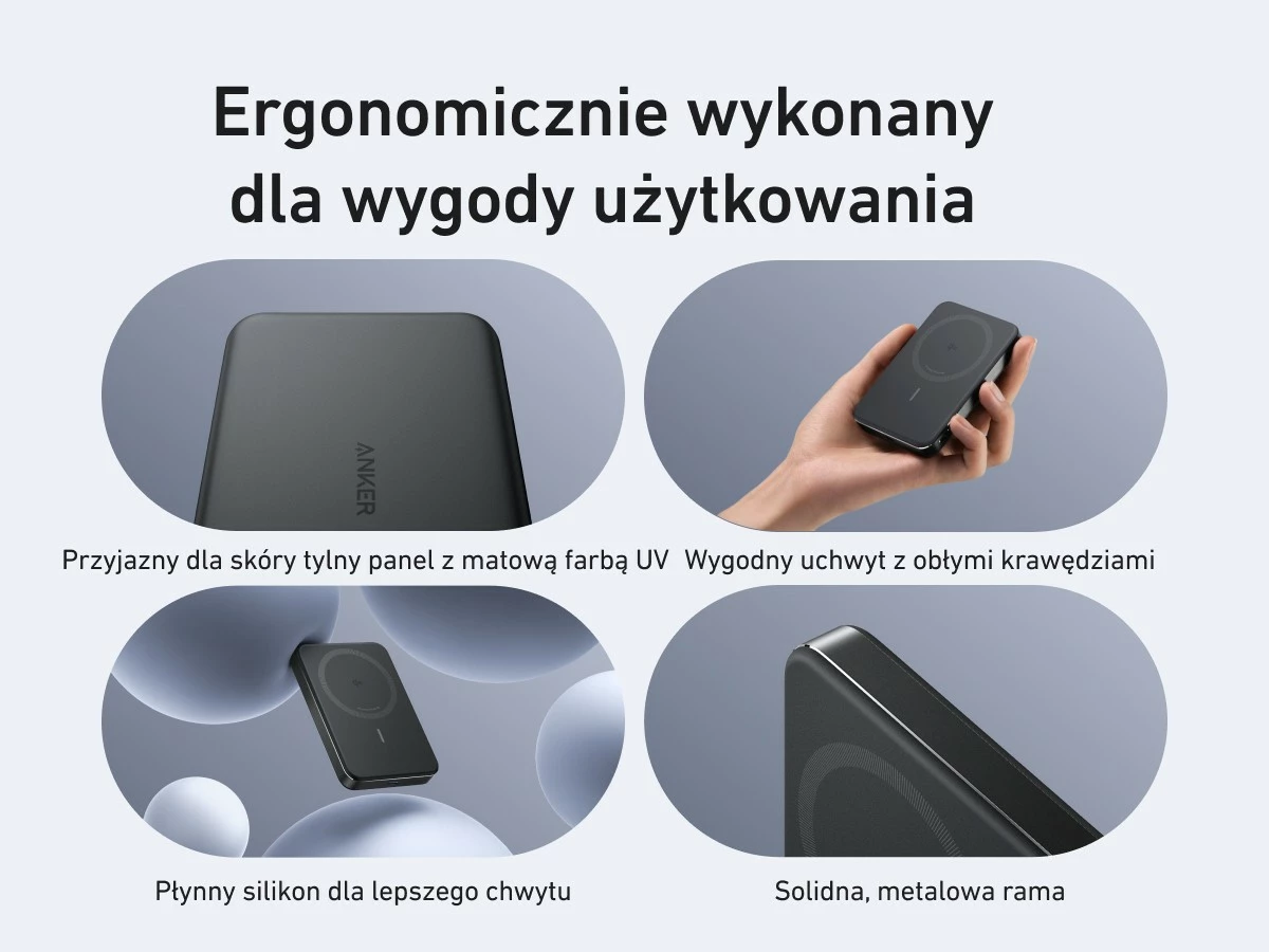 Powerbank me valë Anker MagGo A1664H11, 10000mAh, USB-C, iPhone 12–15, e zezë