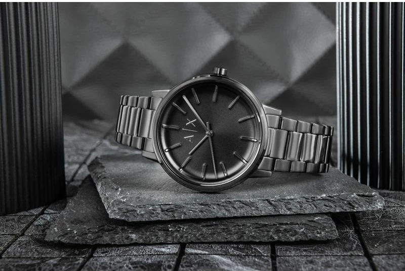 Orë dore për meshkuj Armani Exchange, titanium