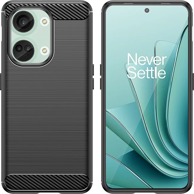Mbështjellës Hurtel Carbon Case për OnePlus Ace 2V/OnePlus Nord 3, i zi