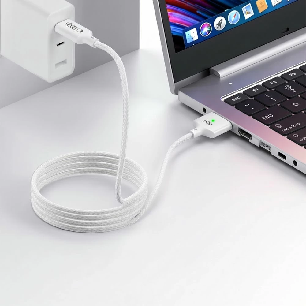 Kabllo USB-C në MagSafe 3 Tech-Protect MMC01 Ultraboost 140W 2m, e bardhë, 1 copë