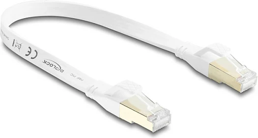 Kabl rrjeti patch DeLOCK RJ45 Cat8.1 U/FTP, 40Gbps, 0.25m, bardhë