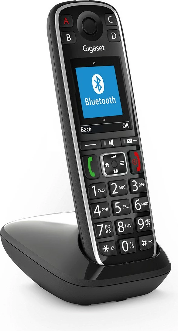 Telefon Gigaset E720, Analog/DECT, Mbajtës pa tel, 200 kontakte, ID thirrës, SMS, Ngjyrë e zezë
