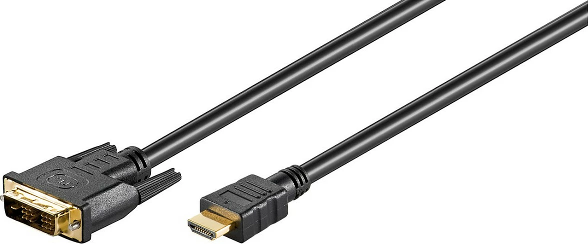 Kabllo HDMI në DVI-D Goobay 1m, 1080p, kontakte të arta, e zezë