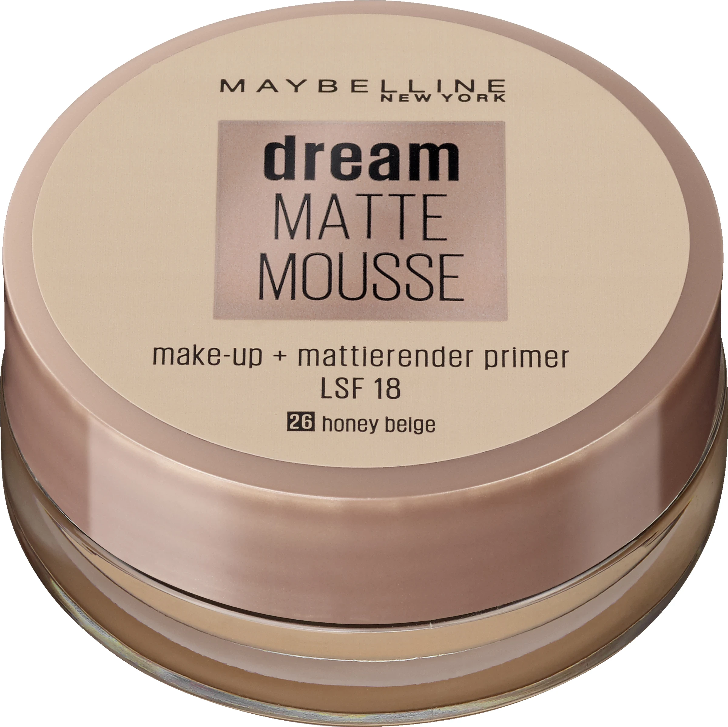 Krem pudër Maybelline Dream Matte Mouss LSF 18, 28 Honey Beige, 18 ml