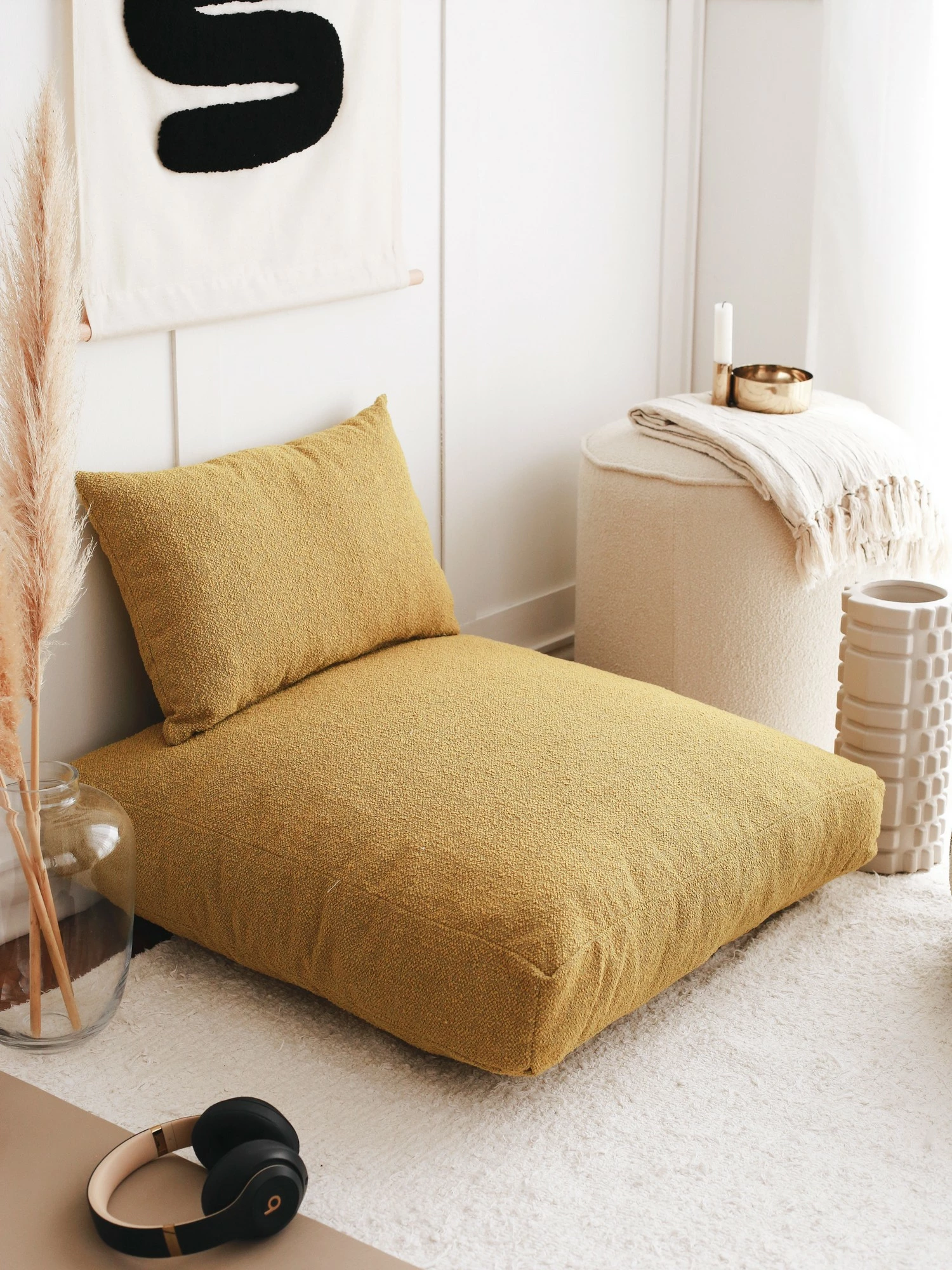 Jastëk TEDDY Atelier del Sofa, ngjyrë mustard, 70x27x70cm