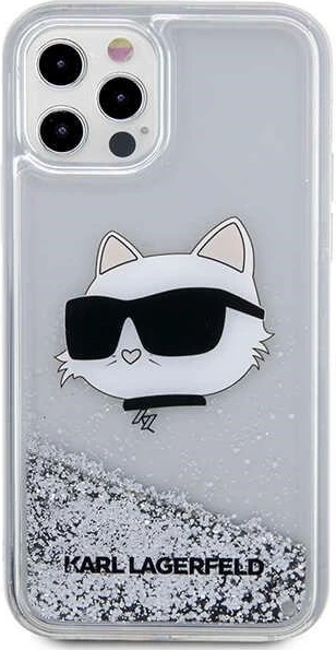 Mbështjellës Karl Lagerfeld KLHCP12MLNHCCS për iPhone 12/12 Pro 6.1", Glitter Choupette, Argjendtë