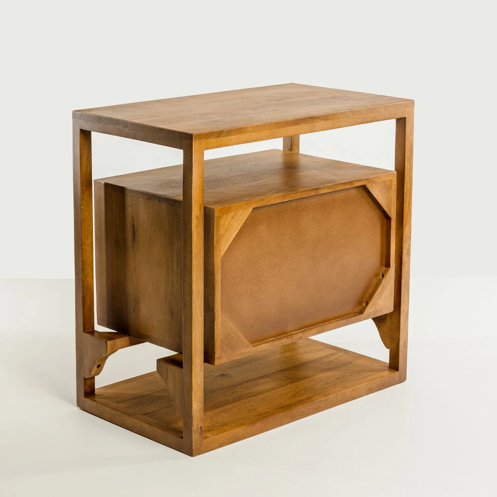 Komodinë ELIS me 3 sirtarë, ngjyrë natyrale, 65x38x65cm