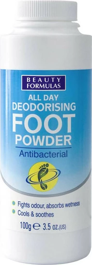 Pudër për këmbë Beauty Formulas All Day Antibacterial Deodorising Foot Powder për femra, 100g