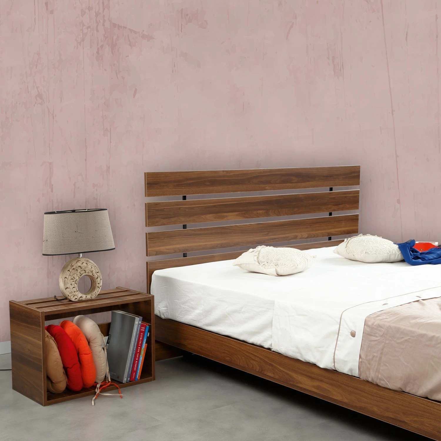 Krevat dopio Fuga, ngjyrë arre, 160