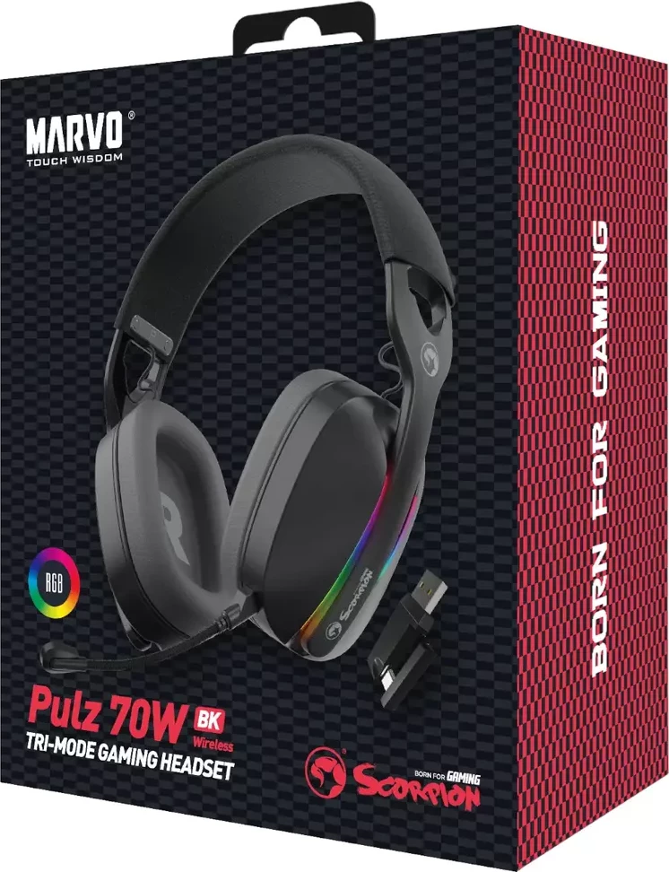 Kufje Me Bluetooth MARVO HG9086W BK