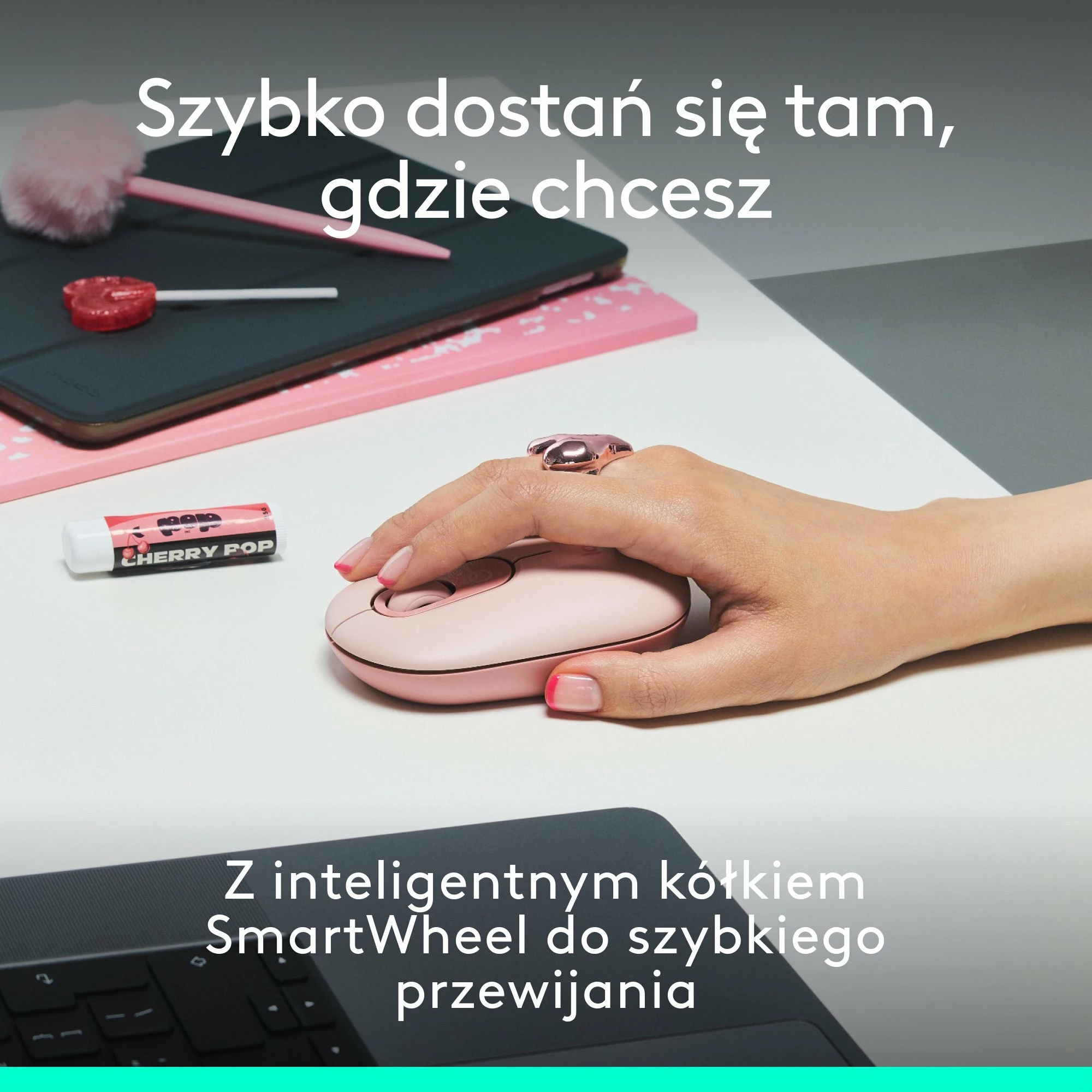 Set tastierë + maus Bluetooth Logitech POP Icon Combo 920-013142, rozë