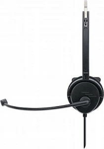 Kufje MANHATTAN Mono USB-A, On-Ear, me mikrofon, me kabllo, të zeza