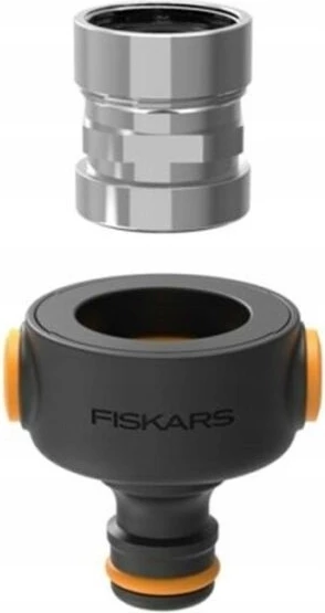 Lidhës uji  Fiskars M22x1 M24x1, zezë/ portokalli