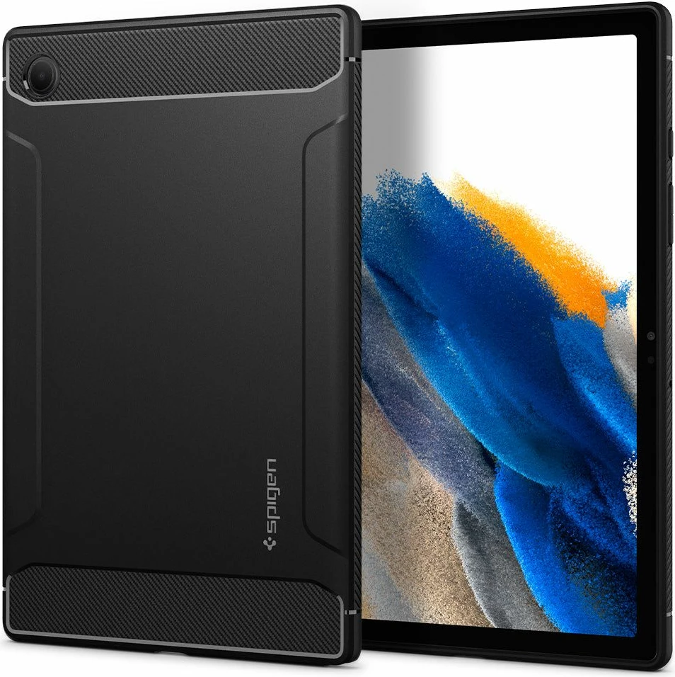 Mbështjellës tablet Spigen Rugged Armor për Samsung Galaxy Tab A8 10.5", TPU, standardi MIL-STD 810G, e zezë mat