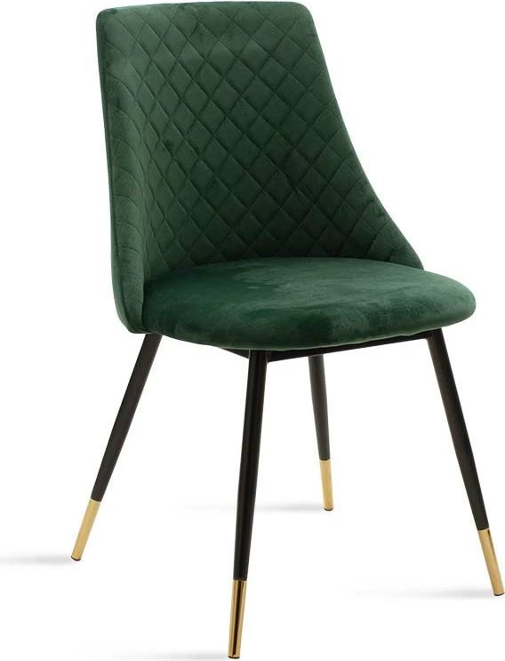 Karrige Giselle kadife e gjelbër këmbë zezë-arta