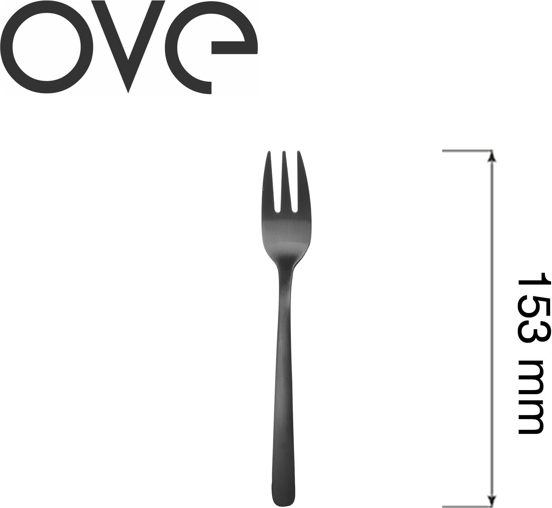 Pirun ëmbëlsire OVE Fjord Black 153 mm, i zi, set 12 copë