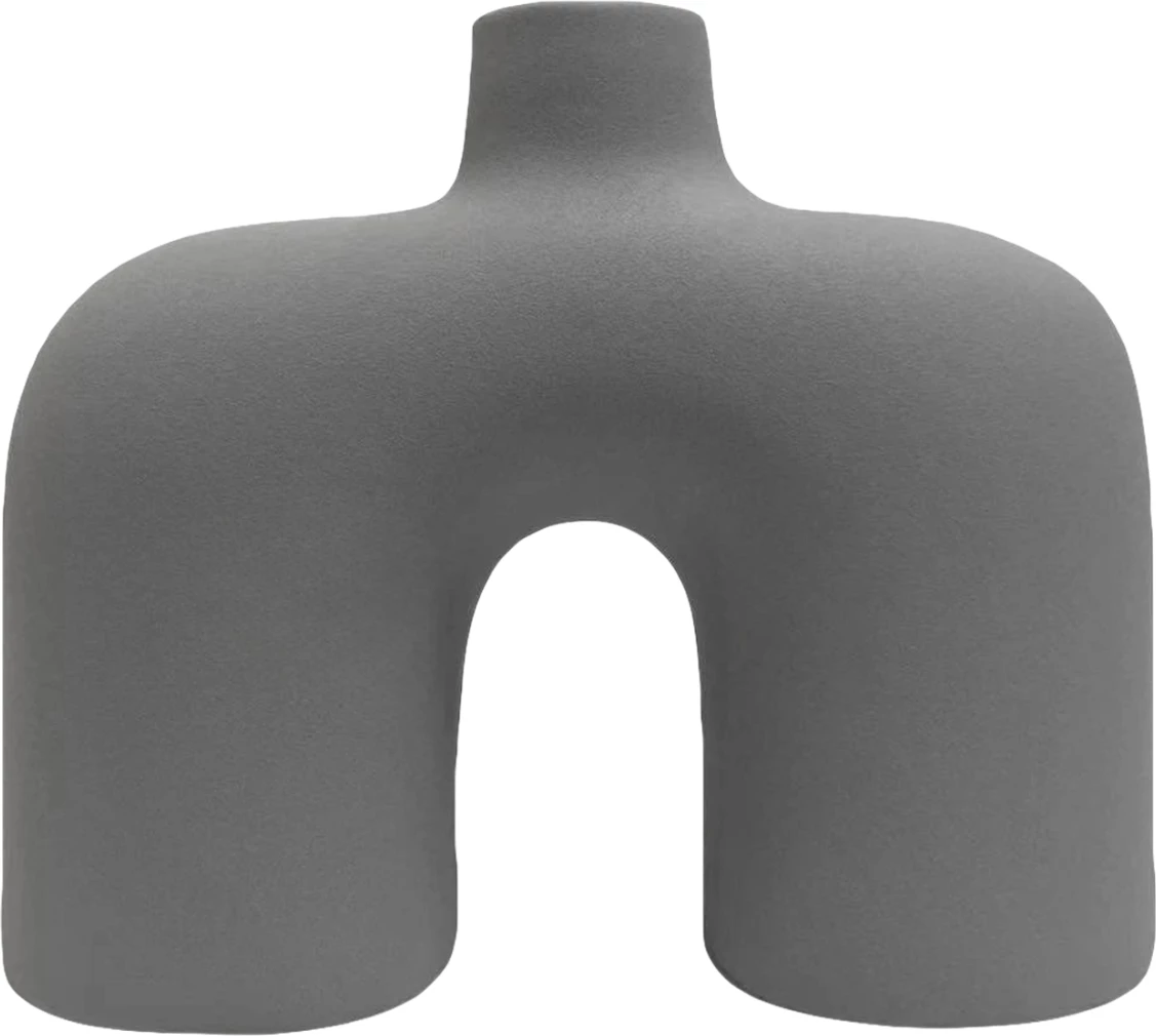 Dekor tavoline prej qeramike, ngjyrë gri mat, FH4600.03, 27x9x23H cm