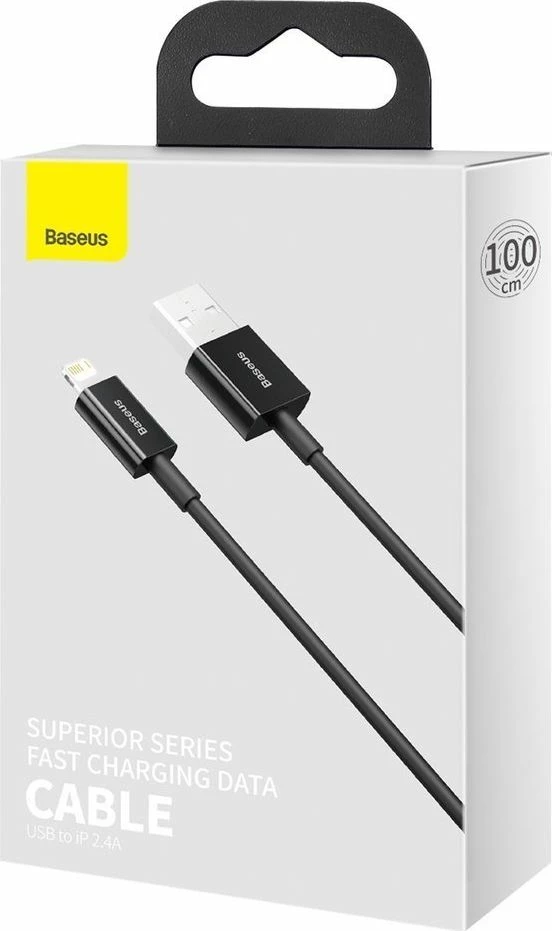Kabllo USB-A në Lightning Baseus Superior BSU2660BLK 1 m 2.4A USB 2.0, e zezë
