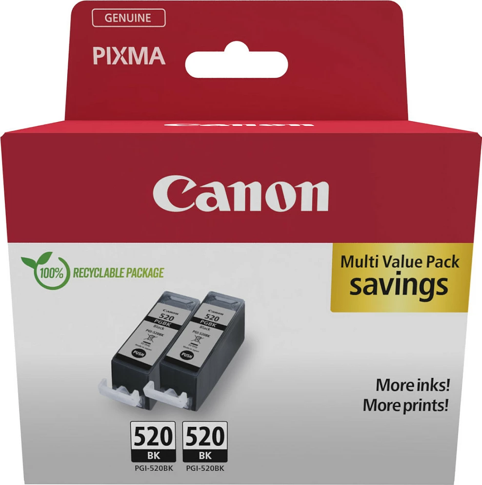 Kartrixh boje Canon PGI-520BK (2932B019), paketë 2 copë, e zezë