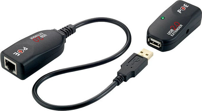 Zgjatues USB 2.0 LogiLink, extender Cat.5 50 m, pigtail, PoC, i zi