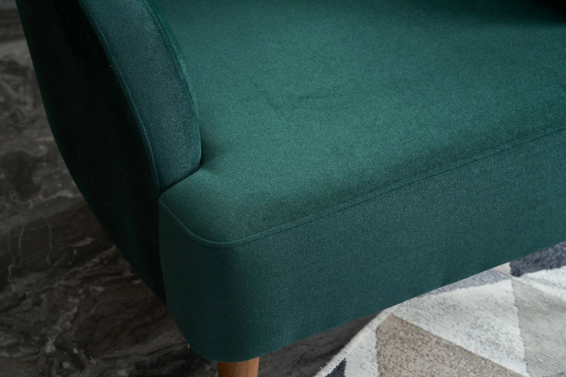 Karrige wing Atelier del Sofa, Karina, ngjyrë jeshile petrol