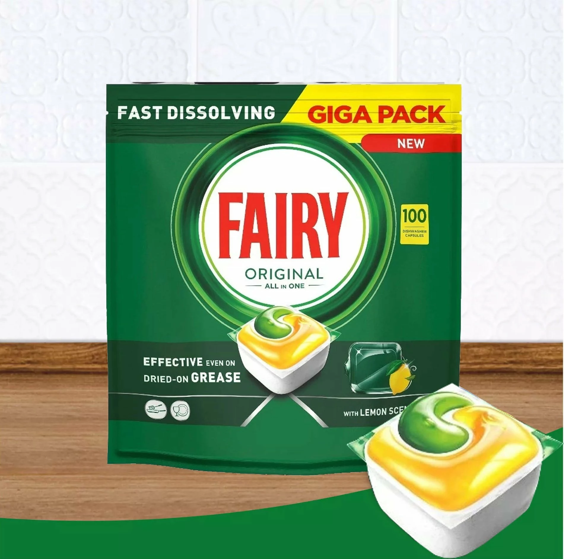 Kapsula për enëlarëse Fairy Original All in One Lemon 100 copë