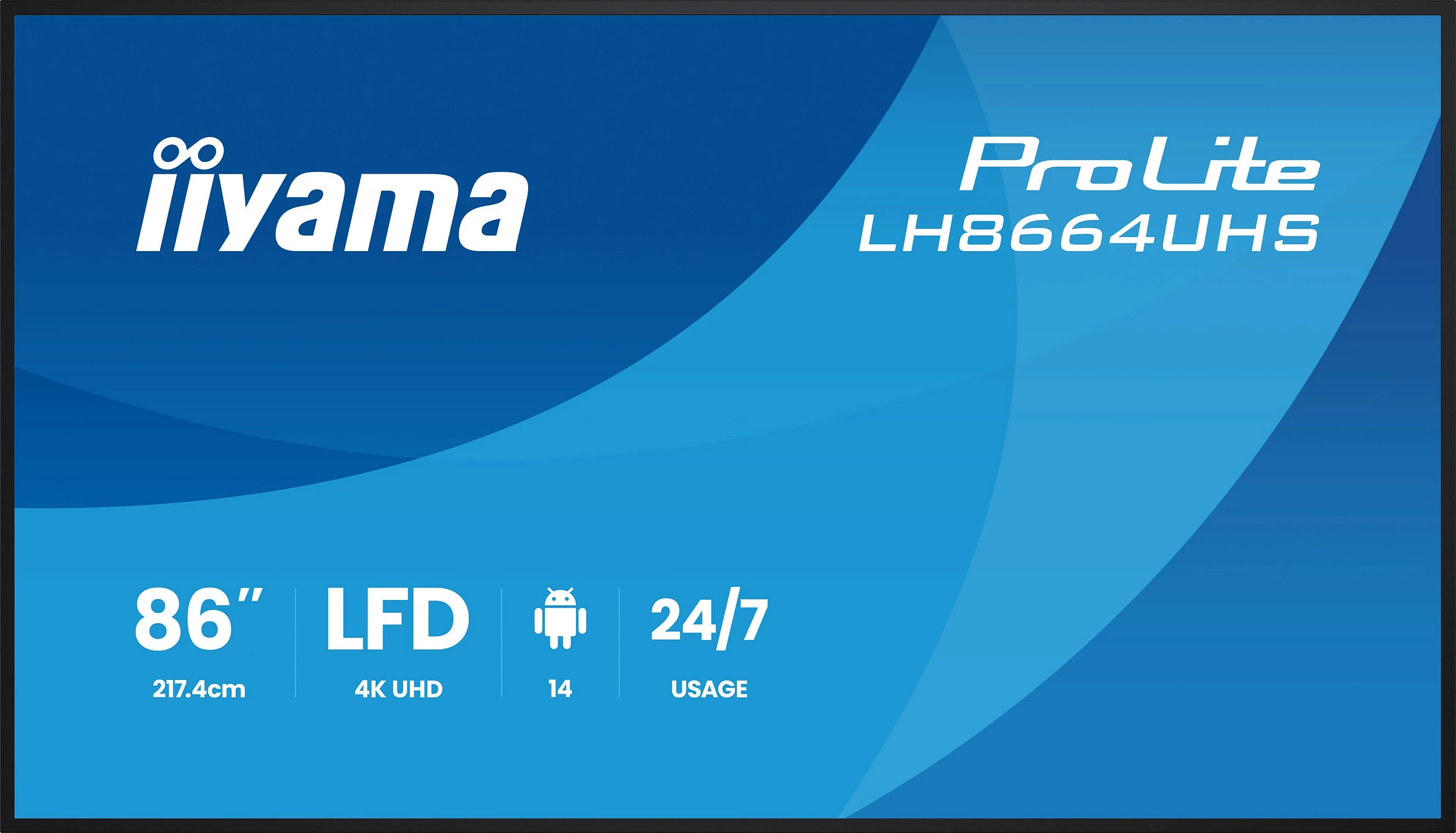 Display profesional iiyama ProLite LH8664UHS-B3AG, 86", 4K UHD, 24/7, USB-C/HDMI, i zi