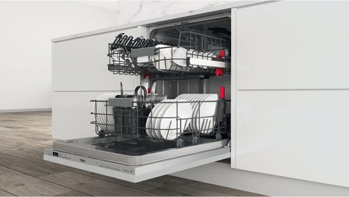 Enëlarëse e integrueshme plotësisht Whirlpool WI 7020 P, 14 sete, 60 cm, Argjendtë