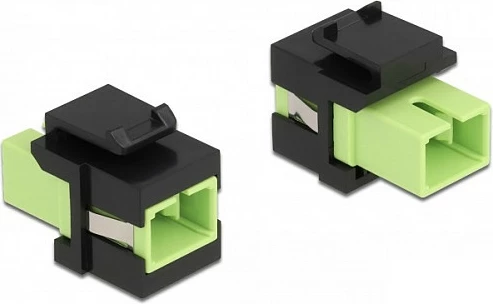 Modul Keystone DeLOCK SC Simplex, femër-femër, flat, zi/gjelbër