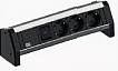 Prizë zgjatues për tavolinë Bachmann Desk, 3x Schuko, switch me indikator blu, kabllo 3 m, e zezë/gri