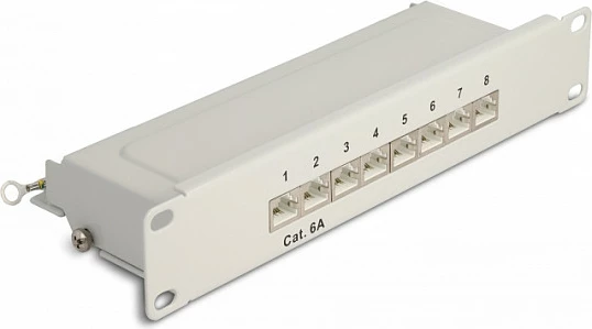Patch panel DeLOCK 10", 8 porta Cat6a, 1U, gri