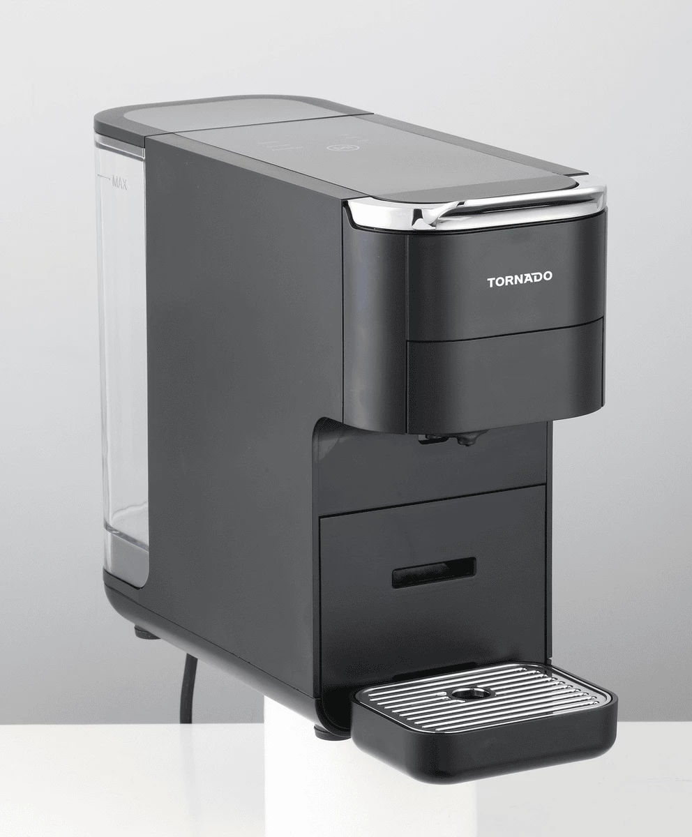 makinë kafe kapsulash 5-në-1, Tornado TCM7042-GS, kapsula dhe kafe e bluar, e zezë