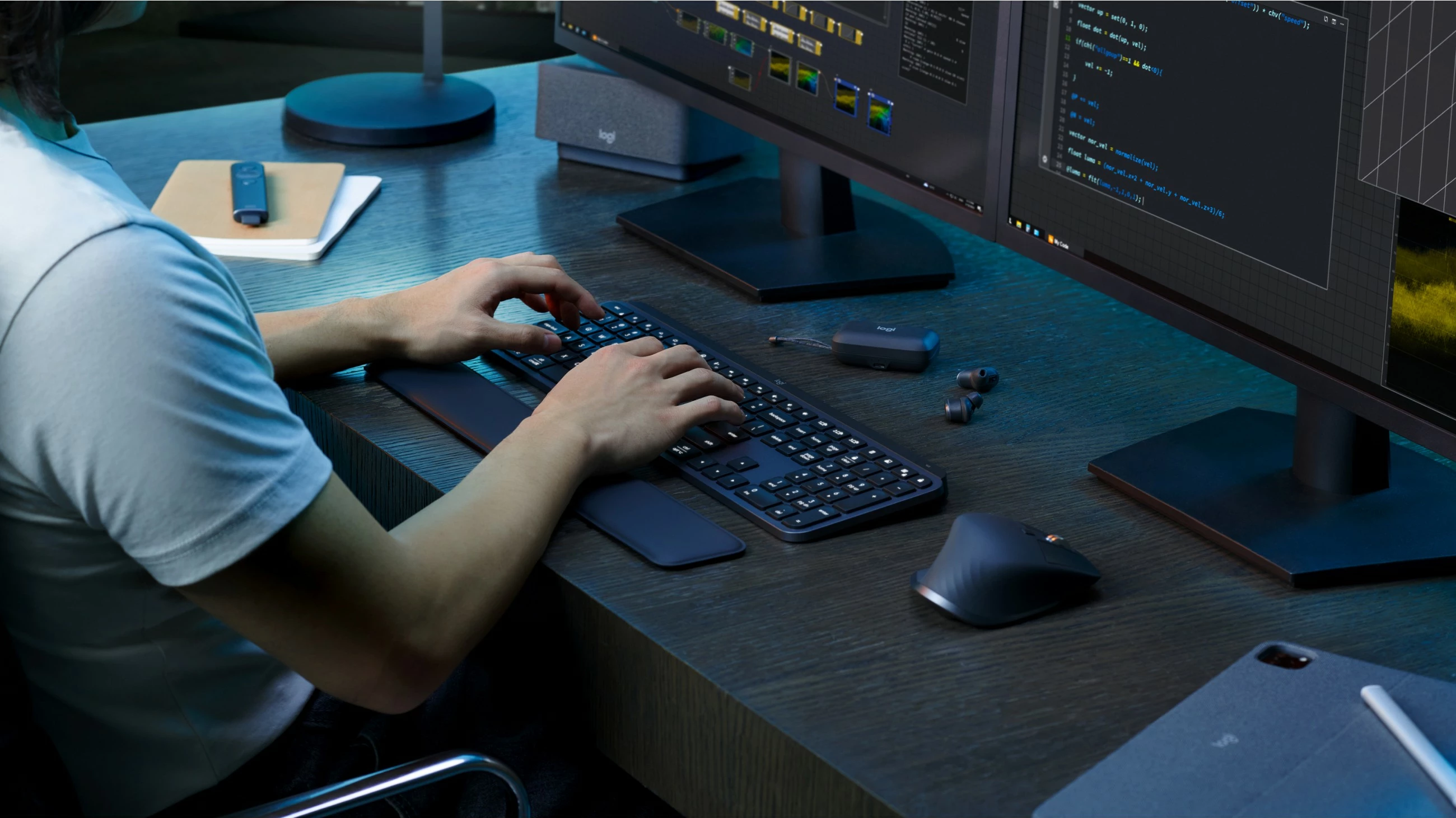 Set tastierë dhe maus Logitech MX Keys S Combo, wireless, QWERTZ, LED, Graphite