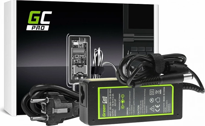 Adapter rryme për laptop Green Cell PRO 65W, 18.5V 3.5A, për HP 250 G1/255 G1/ProBook 450 G2/455 G2, Compaq Presario CQ56/CQ57/CQ58