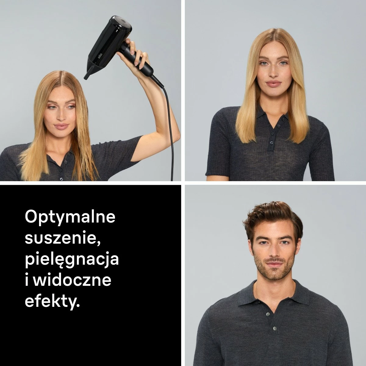 Tharëse flokësh, Braun, HD410E, 2100W, 3 nivele nxehtësie, Cool shot, me koncentrator, kabllo 2.2 m, e zezë