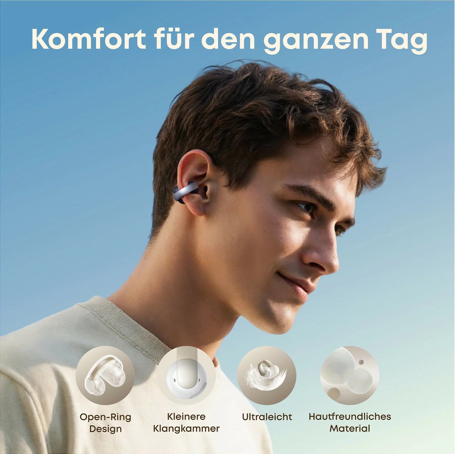 Kufje Anker Soundcore AeroClip, TWS, Bluetooth 5.4, Hi-Res LDAC, Open-Ear, IP55, blu