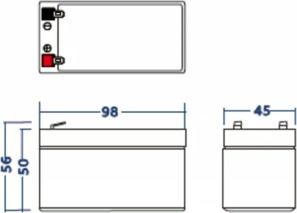 Bateri AGM VRLA, Green Cell, AGM41, 12V 1.3Ah, terminal Faston F1