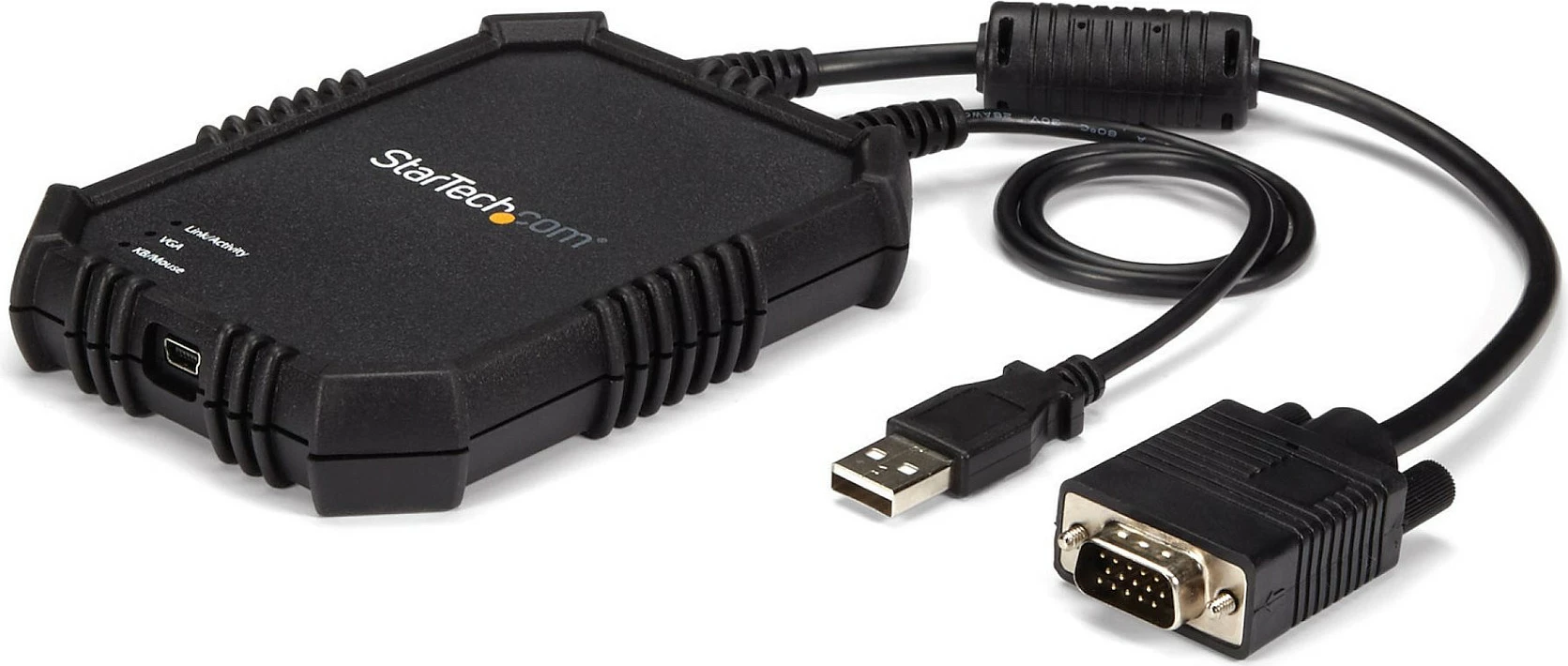 Adapter KVM StarTech NOTECONS02X, USB në VGA, 1920x1200 Full HD, me kabllo të integruara, i zi